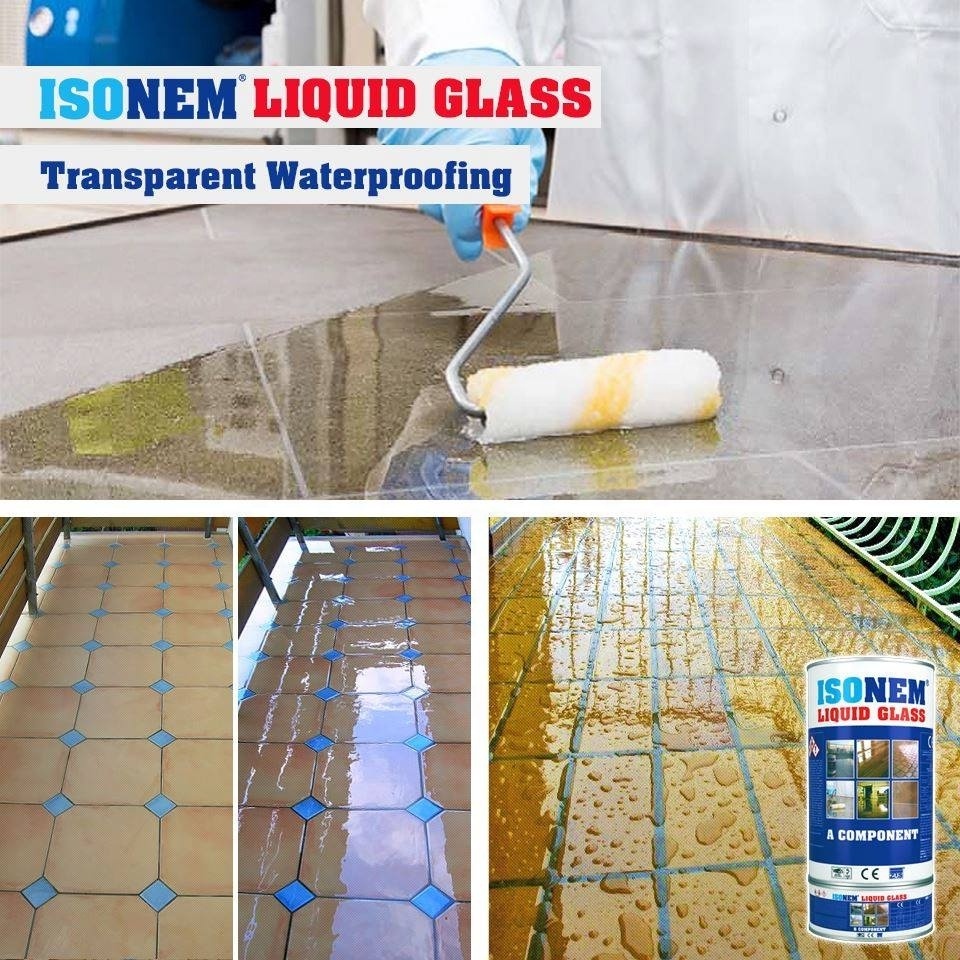 ISONEM LIQUID GLASS, TRANSPARENT GLOSSY OR MATT FINISH, EXCELLENT ADHESION AND PENETRATION, MADE IN TURKEY