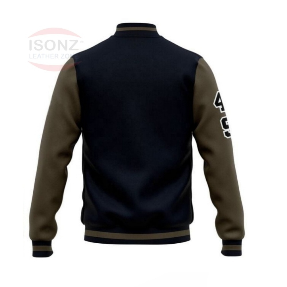 High quality Hot selling custom cool style fleece winter baseball bomber leather varsity jackets for men