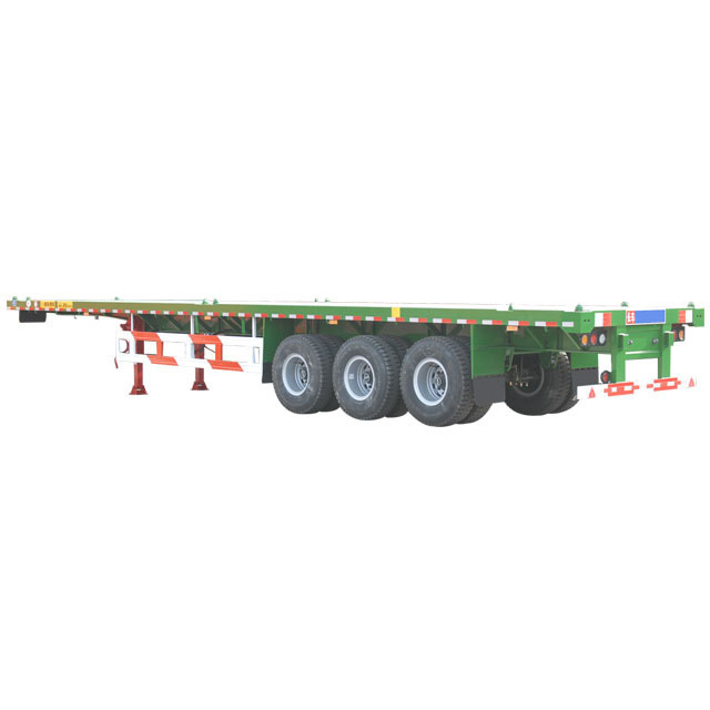 2021 20 ft 40 ft flatbed semi trailer transporting container 3 axle flatbed truck trailer with container lock for sale