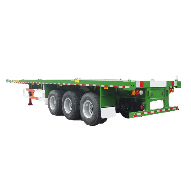 2021 20 ft 40 ft flatbed semi trailer transporting container 3 axle flatbed truck trailer with container lock for sale