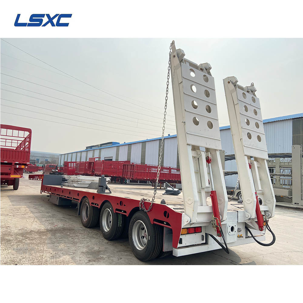 LISHIXIN 3 4 Axle 60 80 Ton Gooseneck Lowboy Lowbed Truck Trailer Low Bed Semi Trailer For Sale