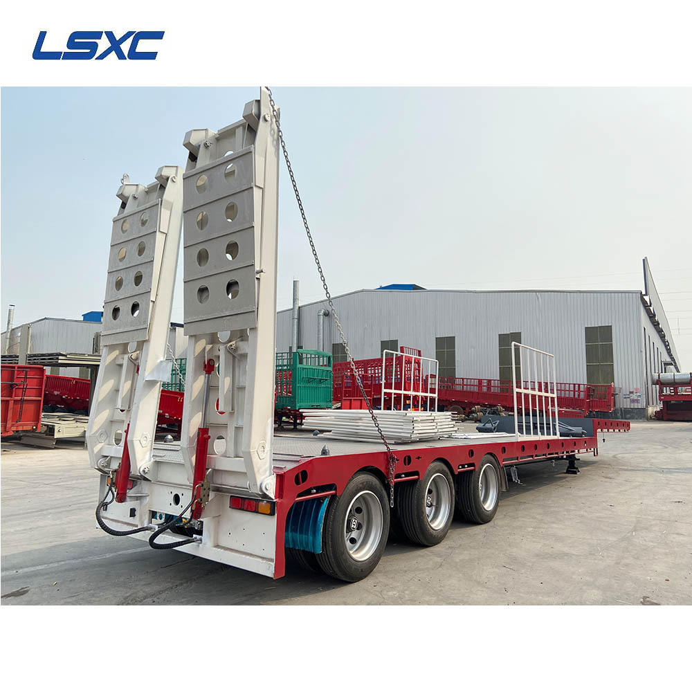 LISHIXIN 3 4 Axle 60 80 Ton Gooseneck Lowboy Lowbed Truck Trailer Low Bed Semi Trailer For Sale