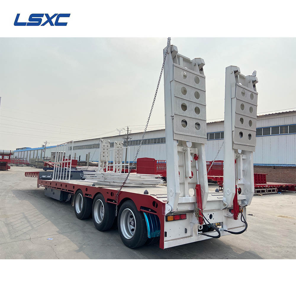 LISHIXIN 3 4 Axle 60 80 Ton Gooseneck Lowboy Lowbed Truck Trailer Low Bed Semi Trailer For Sale