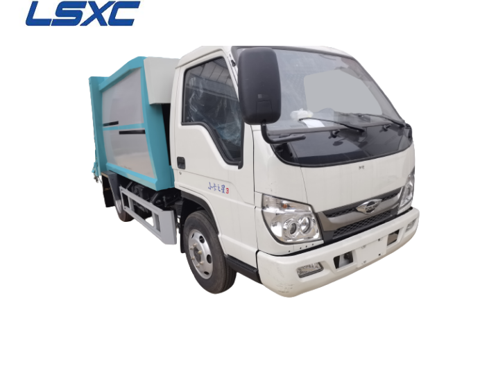 New Foton compression garbage truck multi-way valve oil pump configuration small bucket flip rear lock door design