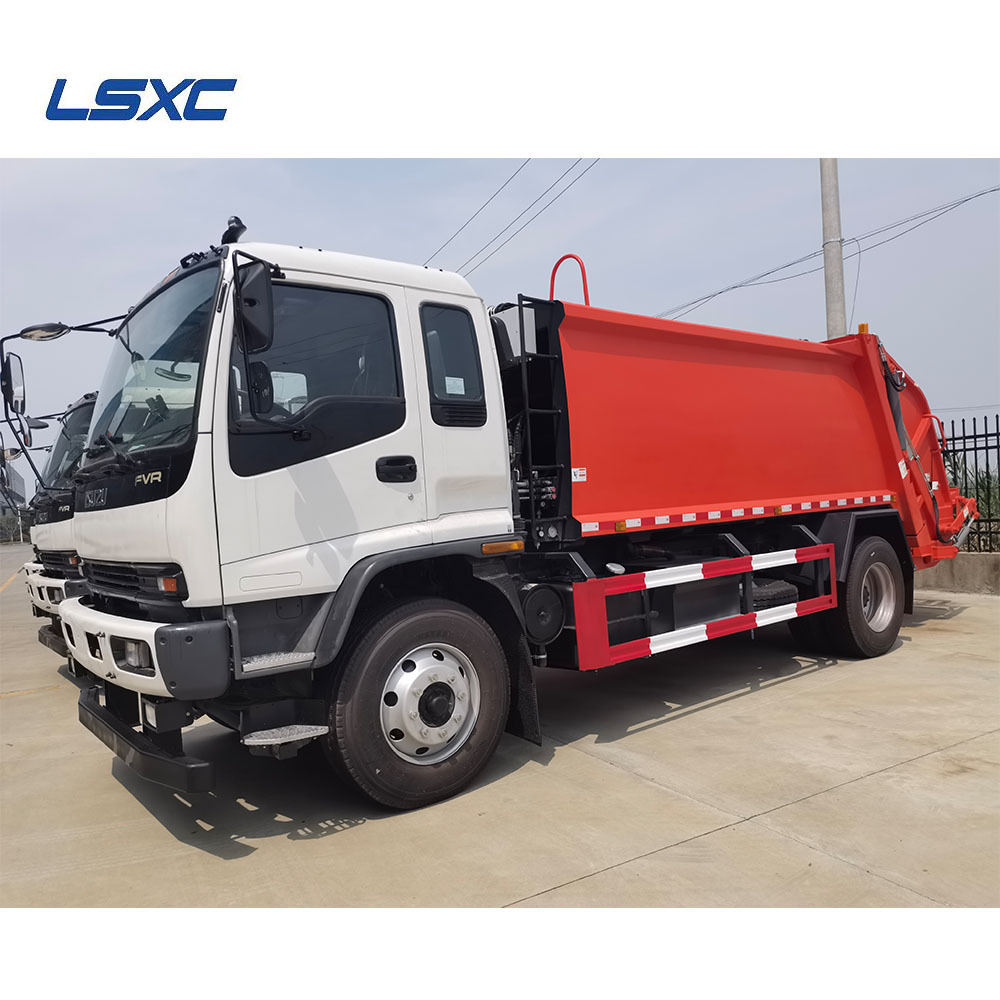 13 Cubic meter garbage compactor truck  waste bin cleaning truck  garbage collector truck