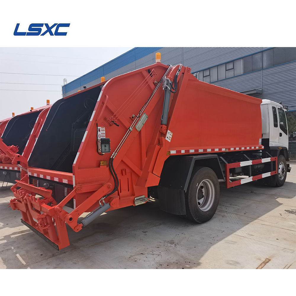 13 Cubic meter garbage compactor truck  waste bin cleaning truck  garbage collector truck