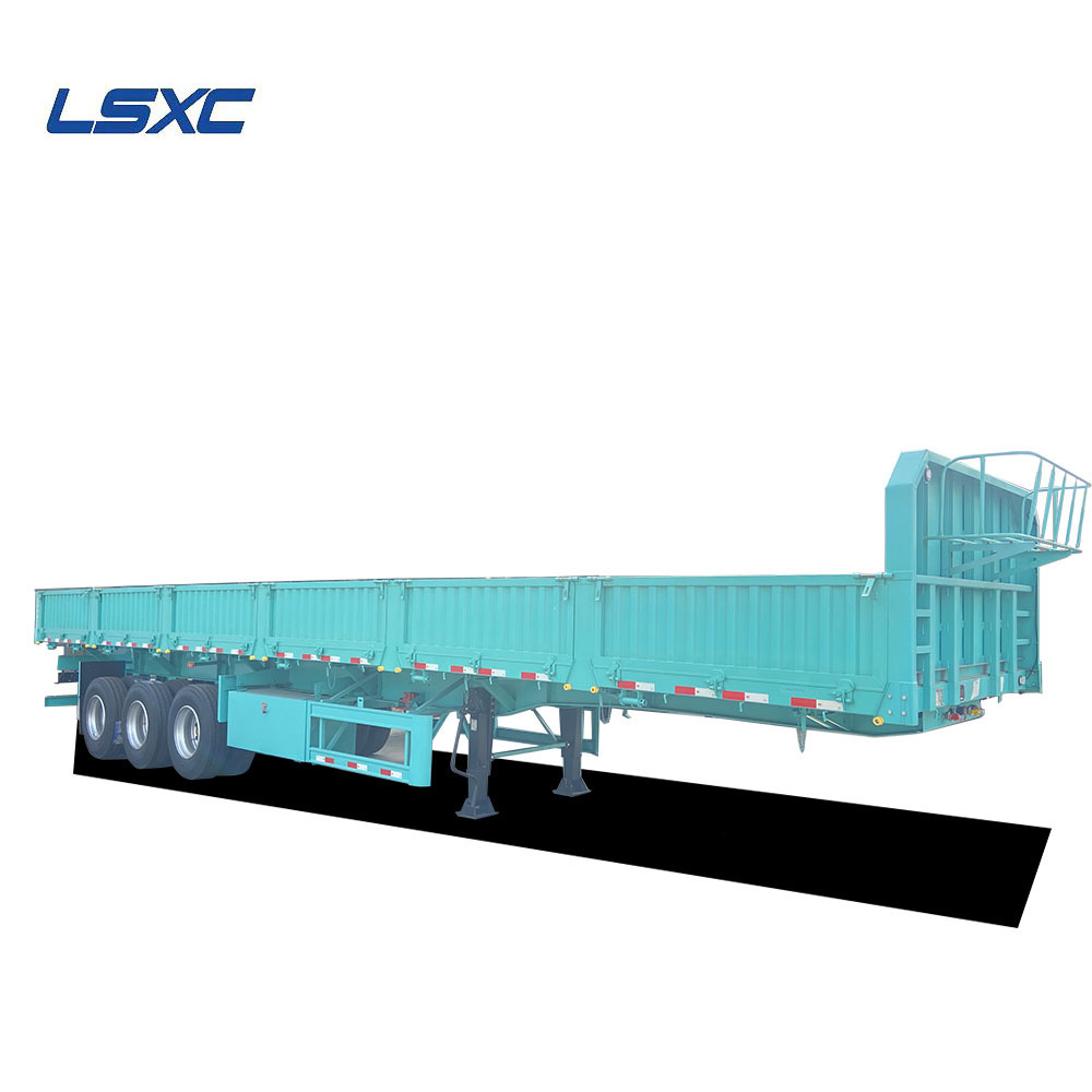 Direct factory sale  Tri-axle 40 Feet Flatbed Truck Trailer 40ft Flat Bed Semi Trailer Sidewall Semi Trailer For Transportation