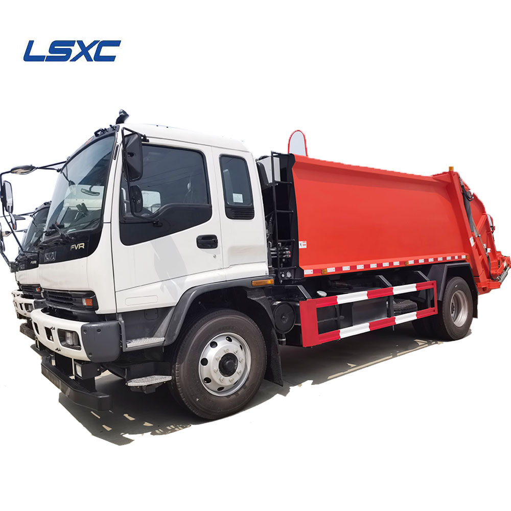 13 Cubic meter garbage compactor truck  waste bin cleaning truck  garbage collector truck