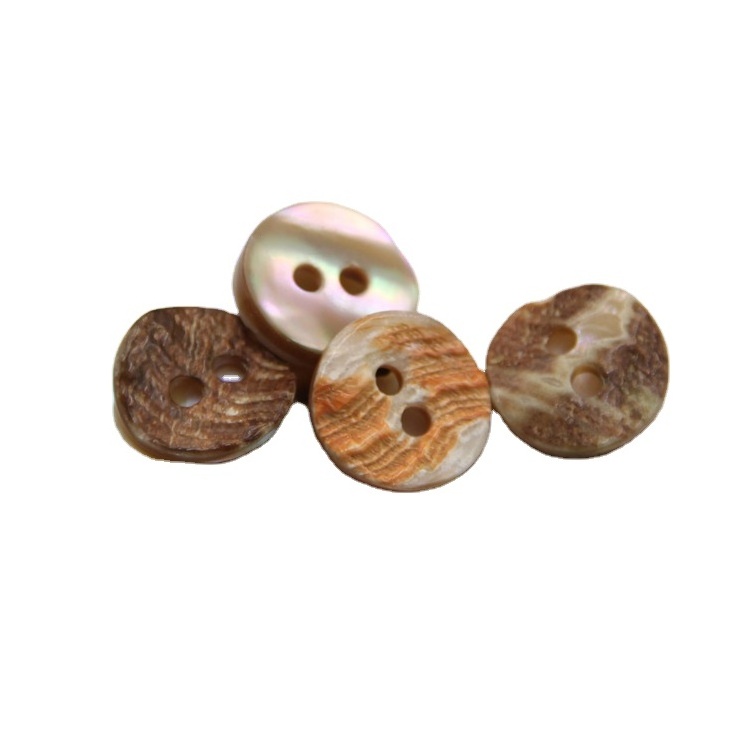 custom wholesale supply Two-hole round buttons for shirt natural abalone shell button