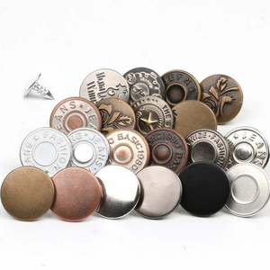 New style High quality luxury Classic antique vintage 17mm accessories garment rivets custom logo denim metal tack jean button