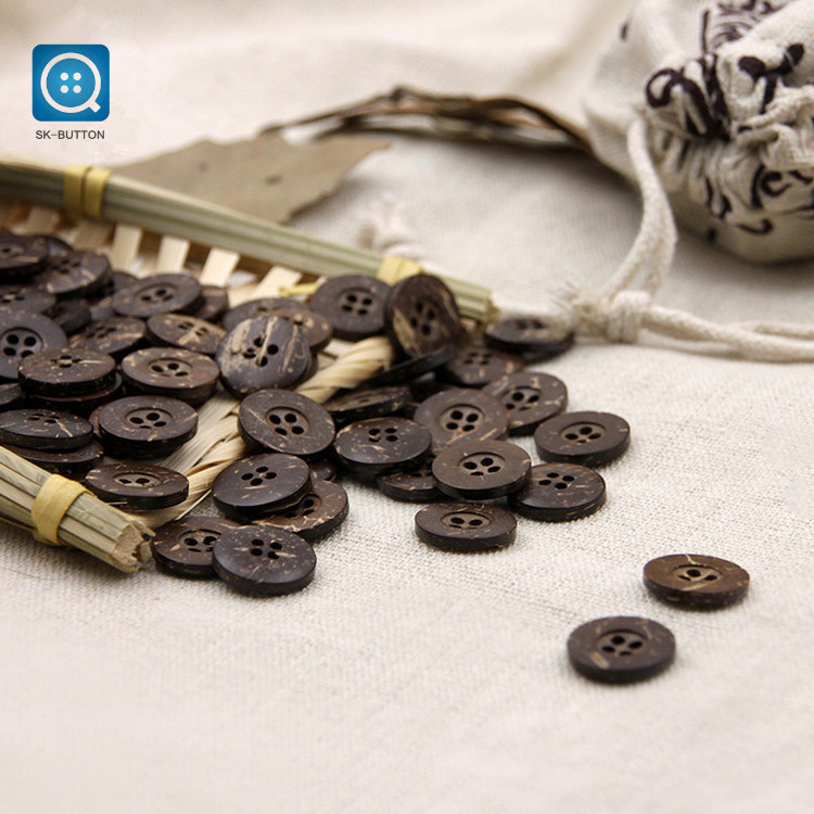 Soukou China coat button fancy 4 Holes coconut shell buttons  for man and woman Garment chinese sewing coconut button