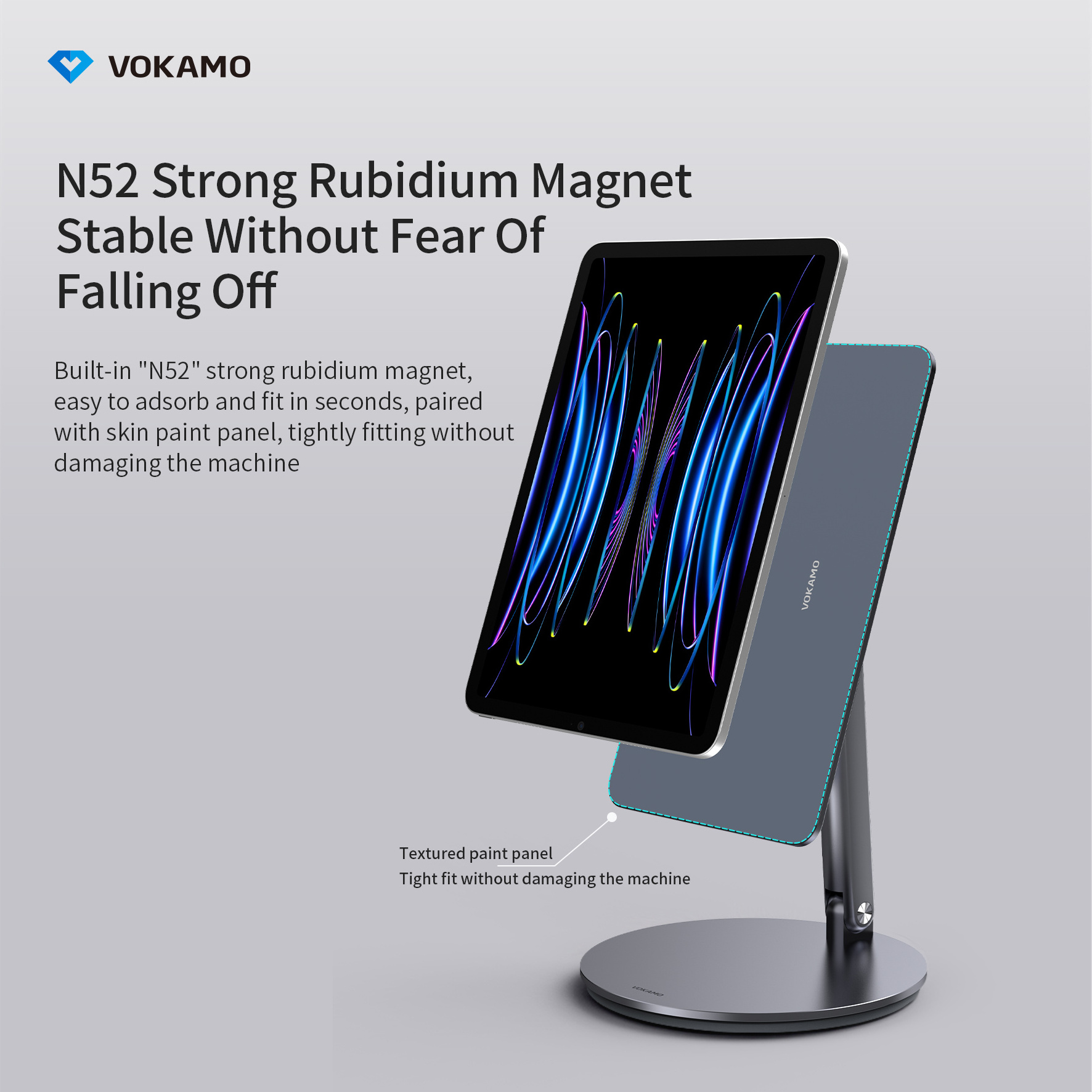 VOKAMO Aluminum Alloy Tablet Holder Stand Universal Rotatable Foldable Tablet Stand For Ipad