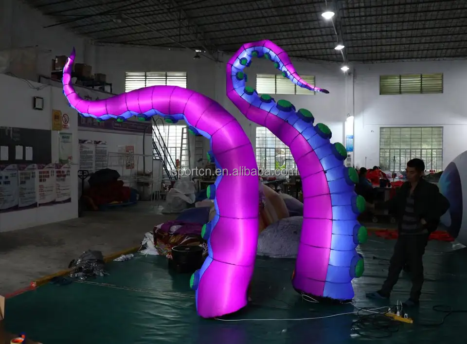 Giant attractive LED inflatable octopus tentacle model for Halloween concert music festival stage decoration model