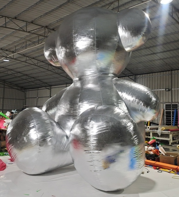 customized Giant advertising inflatable Cartoon mascot silver bear /Giant inflatable Santa Bear