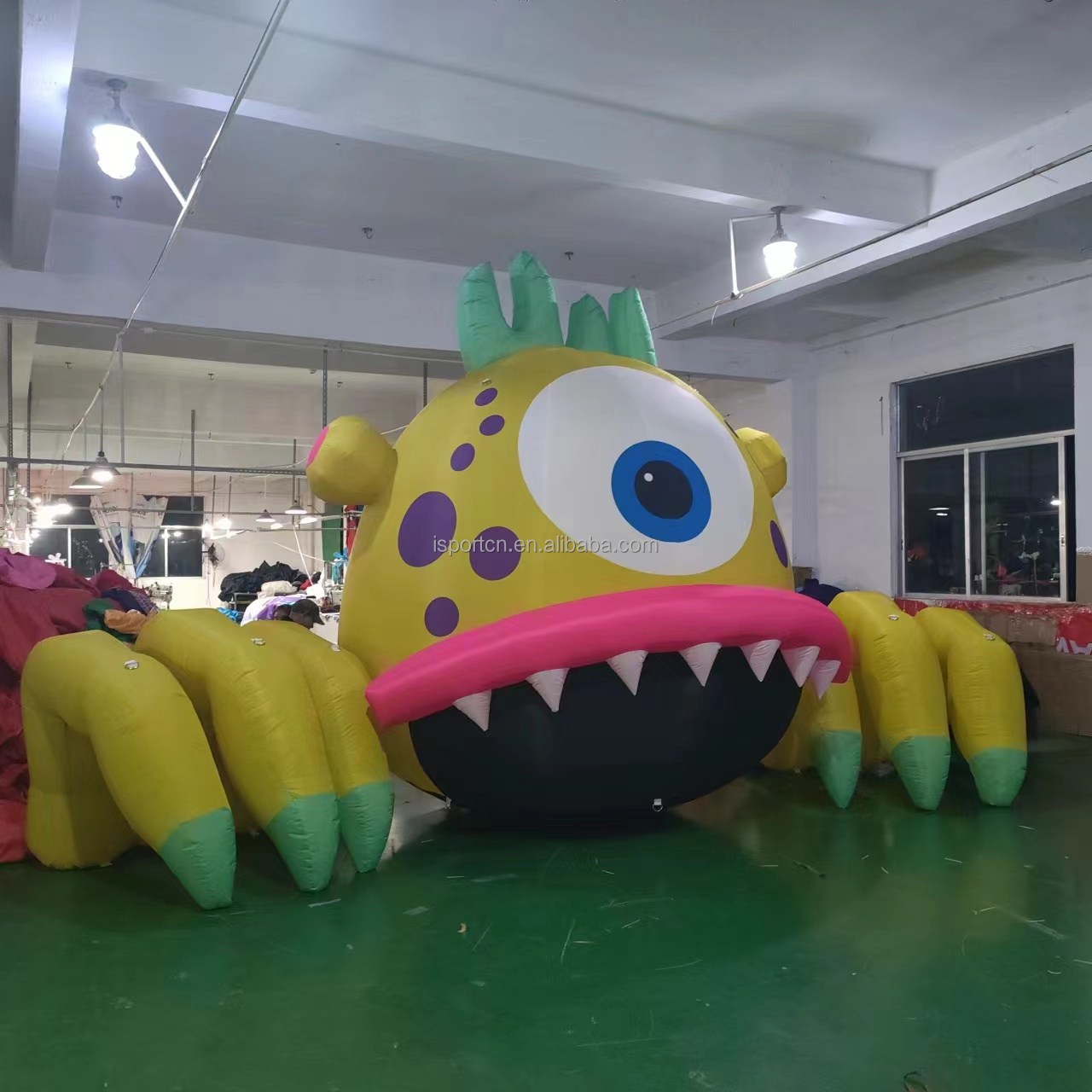 Green nails one eye building decoration inflatable alien monster