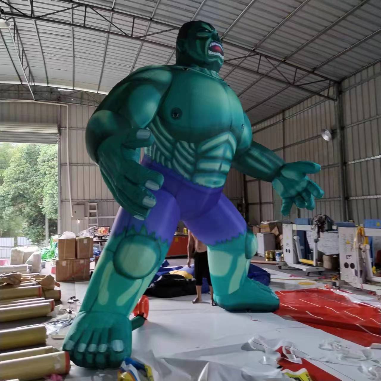 Custom Size Giant inflatable green muscle man inflatable advertising cartoon characters model for sale