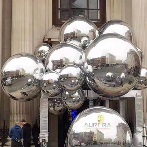 Giant decorative mirror sphere custom large pvc silver inflatable mirror ball