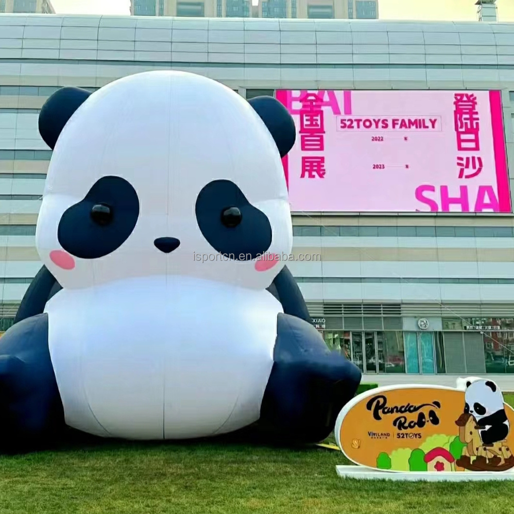 Customized Cute big advertising inflatable panda cartoon animal, panda costume inflatable for sale