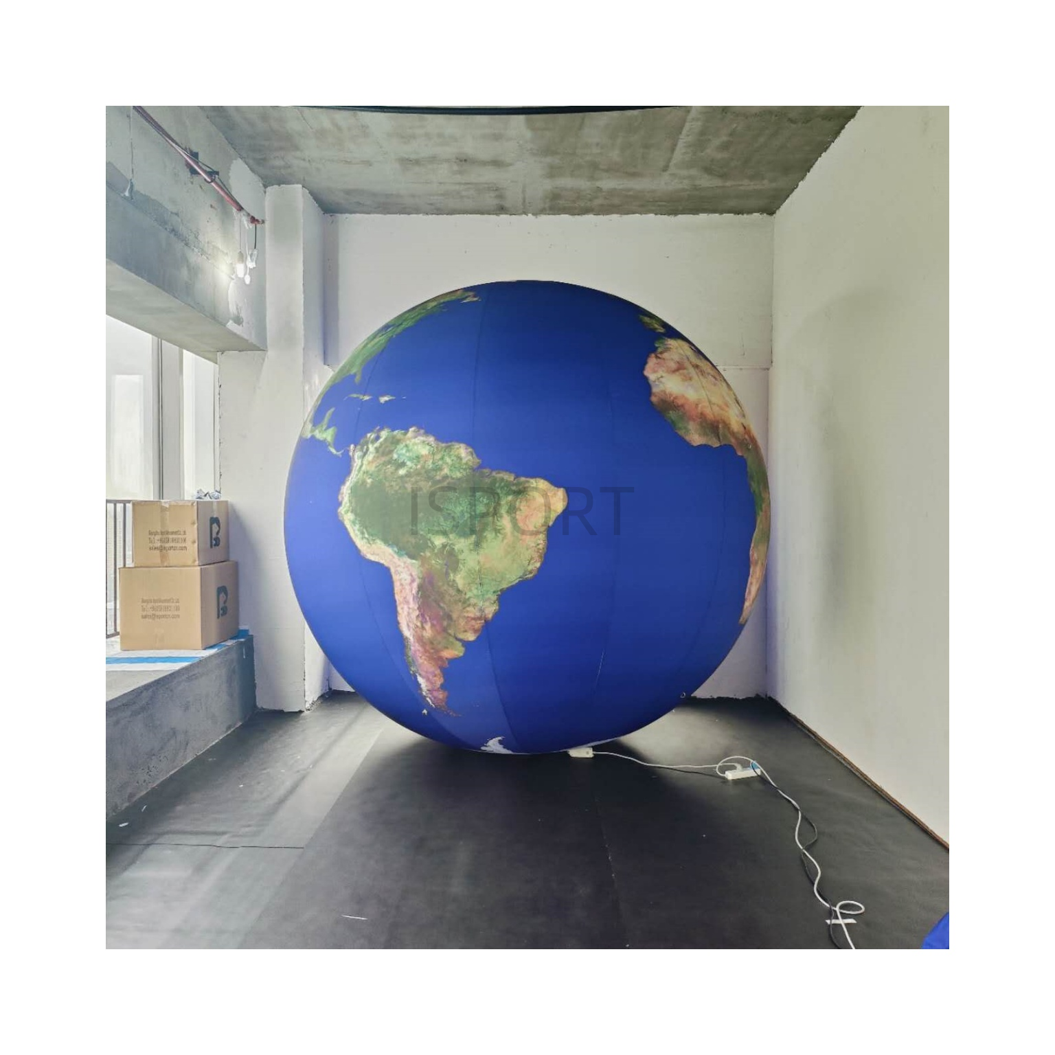 Custom LED Light Inflatable Planet Balloons Party Decorations / Moon Earth Globe Advertising Balloon With Pump