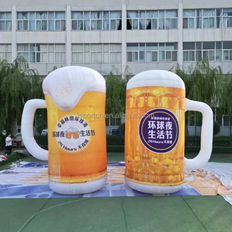 Custom logo giant inflatable beer mug / glass / bottle