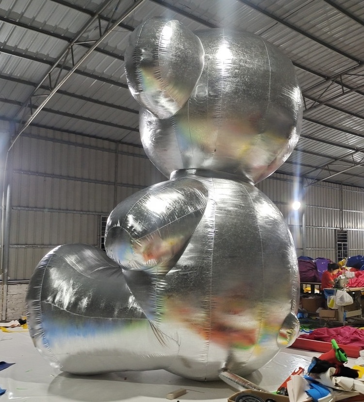 customized Giant advertising inflatable Cartoon mascot silver bear /Giant inflatable Santa Bear