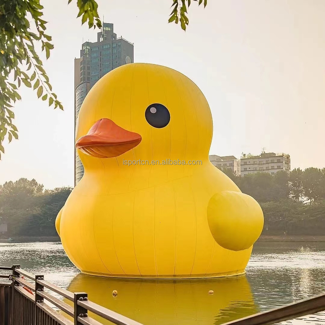 customized 5mH inflatable lovely yellow Duck model Oxford cloth for decoration or outdoor display