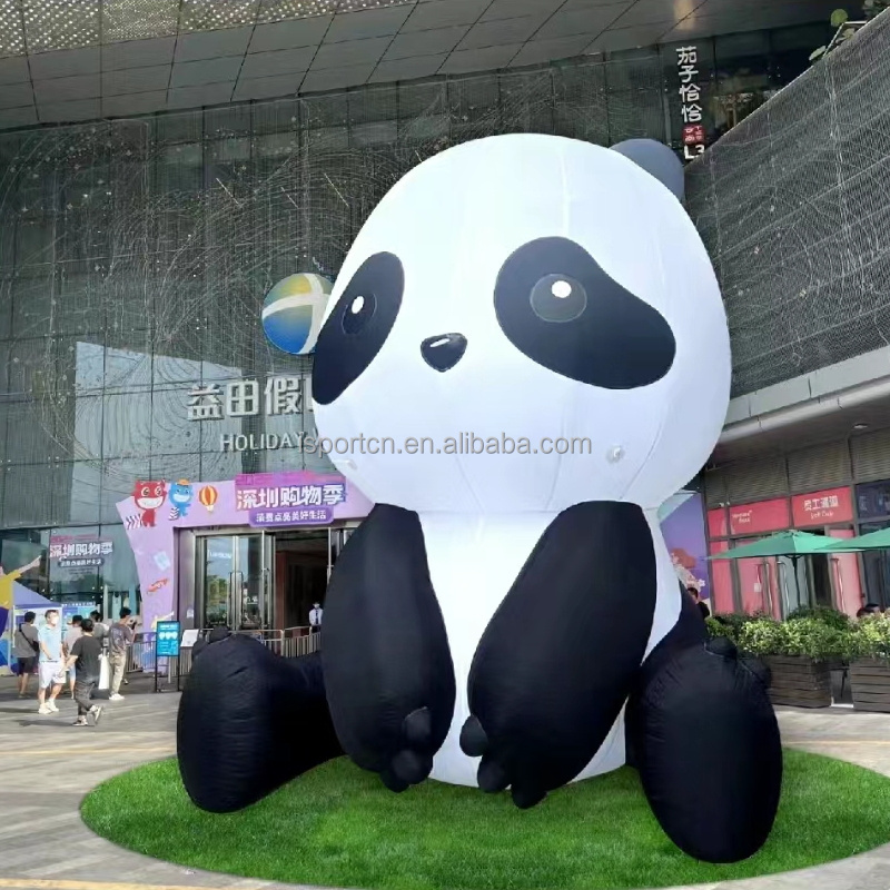 Customized Cute big advertising inflatable panda cartoon animal, panda costume inflatable for sale