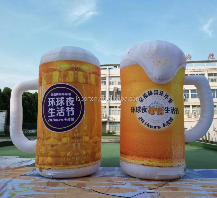 Custom logo giant inflatable beer mug / glass / bottle