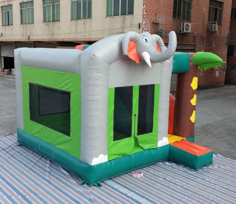 Elephant inflatable bouncy castle with slide /customized elephant kids jumper inflatable bouncy /inflatable jumping castle