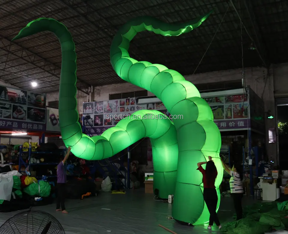 Giant attractive LED inflatable octopus tentacle model for Halloween concert music festival stage decoration model