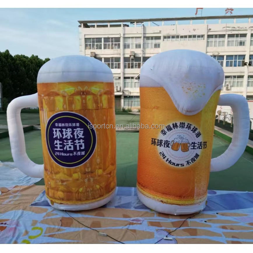 Custom logo giant inflatable beer mug / glass / bottle