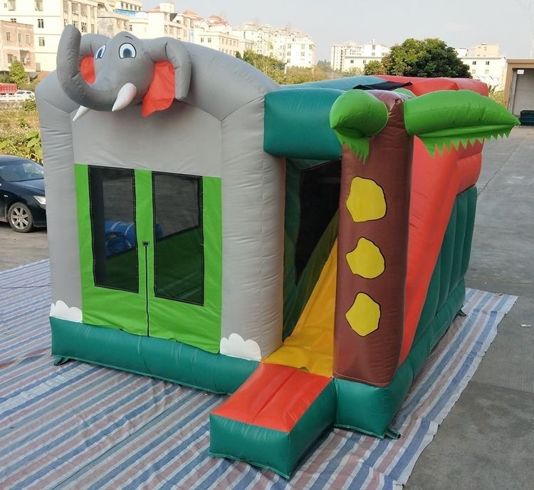 Elephant inflatable bouncy castle with slide /customized elephant kids jumper inflatable bouncy /inflatable jumping castle