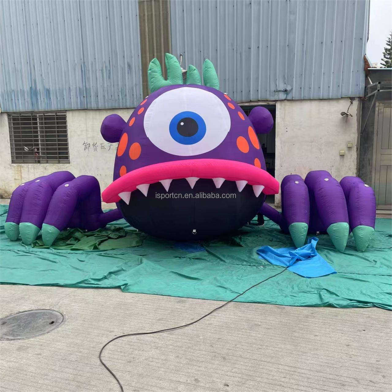 Green nails one eye building decoration inflatable alien monster