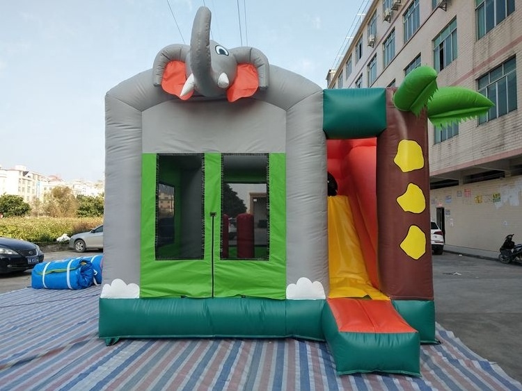 Elephant inflatable bouncy castle with slide /customized elephant kids jumper inflatable bouncy /inflatable jumping castle