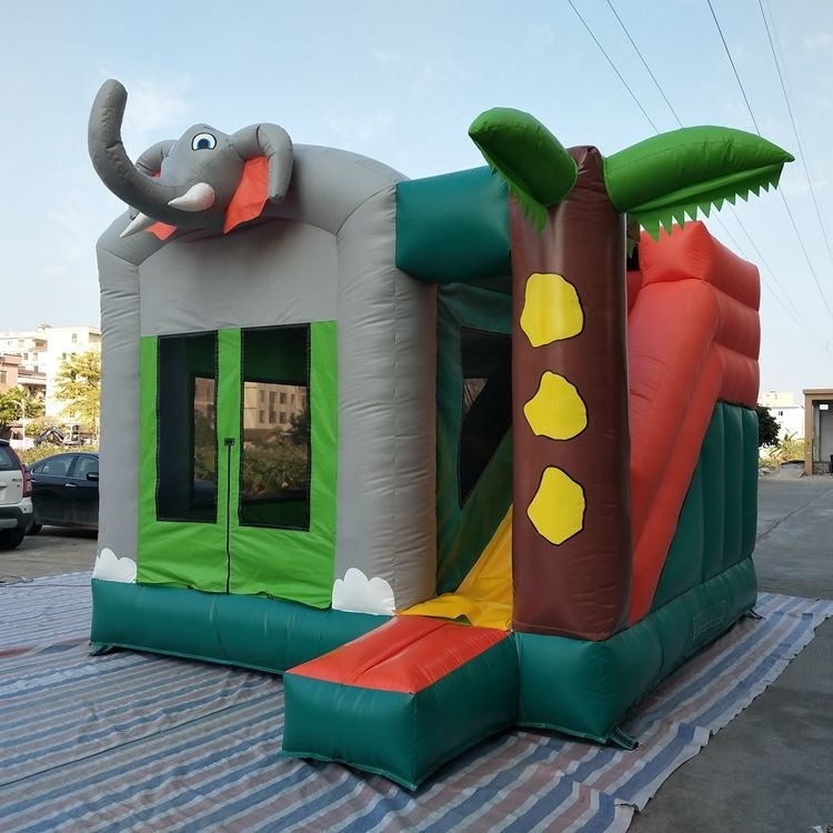 Elephant inflatable bouncy castle with slide /customized elephant kids jumper inflatable bouncy /inflatable jumping castle