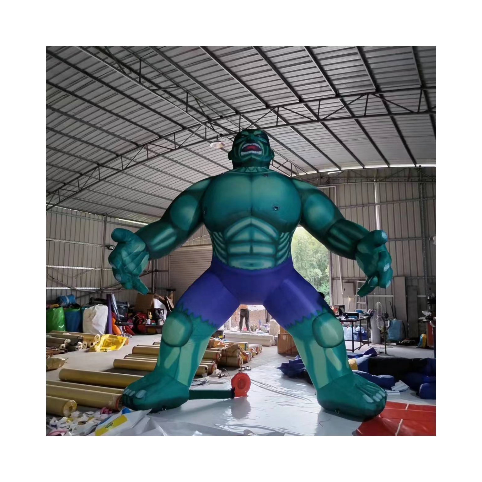 Custom Size Giant inflatable green muscle man inflatable advertising cartoon characters model for sale