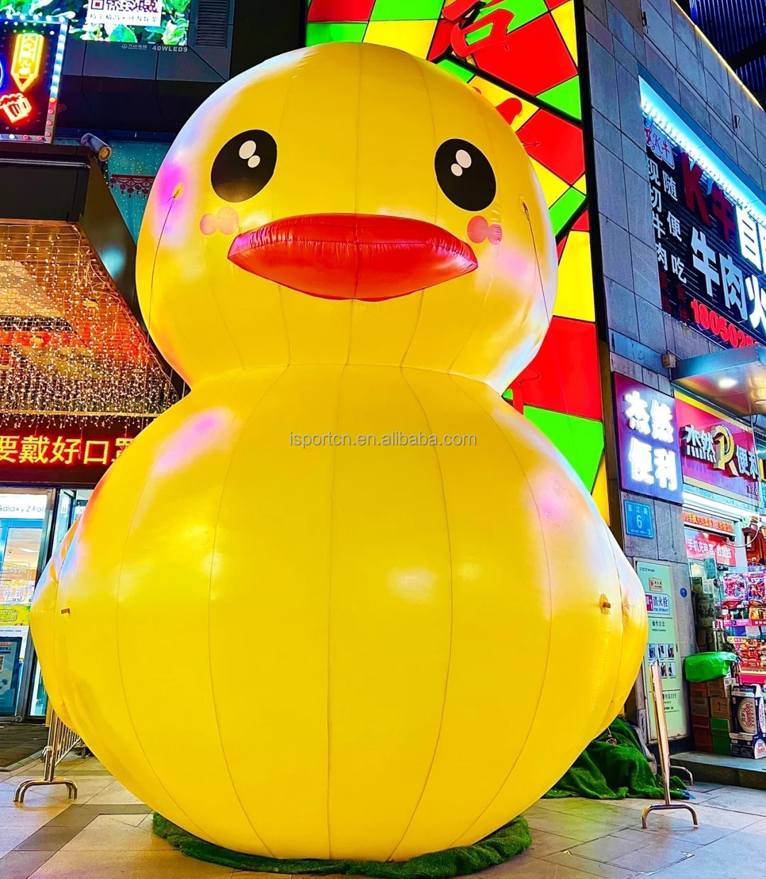 customized 5mH inflatable lovely yellow Duck model Oxford cloth for decoration or outdoor display