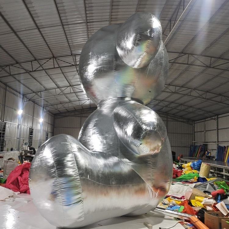 customized Giant advertising inflatable Cartoon mascot silver bear /Giant inflatable Santa Bear