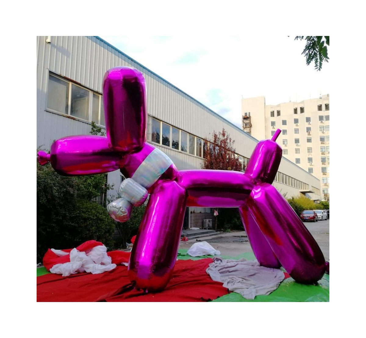 Custom Art Festival Giant Blue Inflatable Balloon Dog for Christmas Decoration