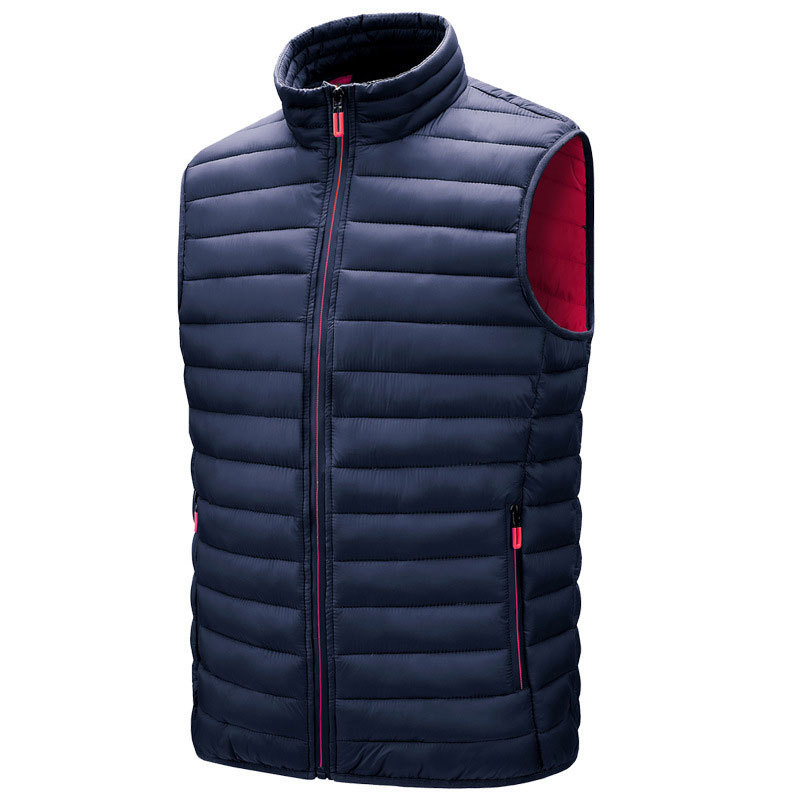 Wholesale 2022 winter warm sleeveless bubble jackets custom stand collar puffer vest for men