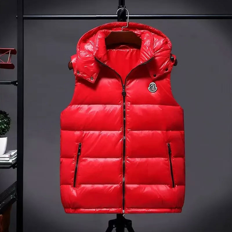 2023 winter outdoor sleeveless bubble jackets clothing custom utility hood down puffer vest for men