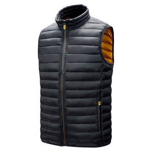 Wholesale 2022 winter warm sleeveless bubble jackets custom stand collar puffer vest for men