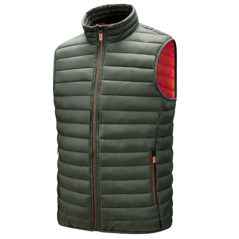 Wholesale 2022 winter warm sleeveless bubble jackets custom stand collar puffer vest for men