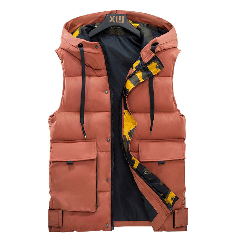 Hot selling 2022 fashion winter sleeveless bubble jackets custom utility hood puffer vest for men