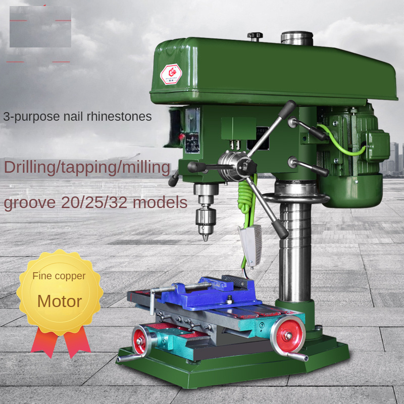 Industrial-grade Bench Integrated 3-purpose Electric Multifunctional High-precision  Drill Drilling Tapping Milling Machine