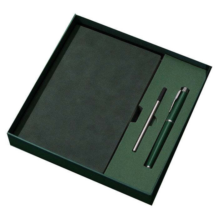 High quality Manufacturer A5 leather Notebook and pen refill gift set custom logo business  notebook and pen gift set wholesale