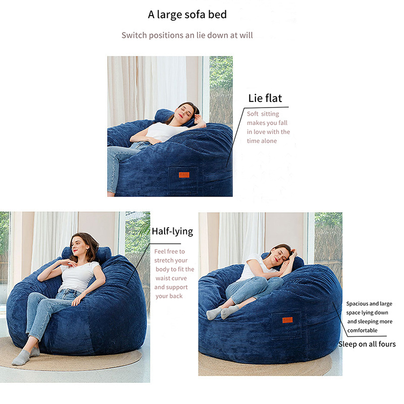 (no filling) dropshipping  custom 6ft 7ft fur fabric giant beanbag cover Soft Fluffy Faux Fur big Round Bean Bag Lazy Sofa chair