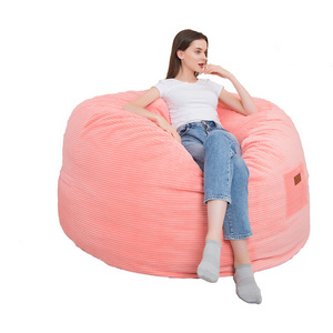 (no filling) dropshipping  custom 6ft 7ft fur fabric giant beanbag cover Soft Fluffy Faux Fur big Round Bean Bag Lazy Sofa chair