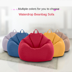 wholesaler beanbag cover  beanbag chair bean soft with Linen fabric bean bag cover chair for adult and kids