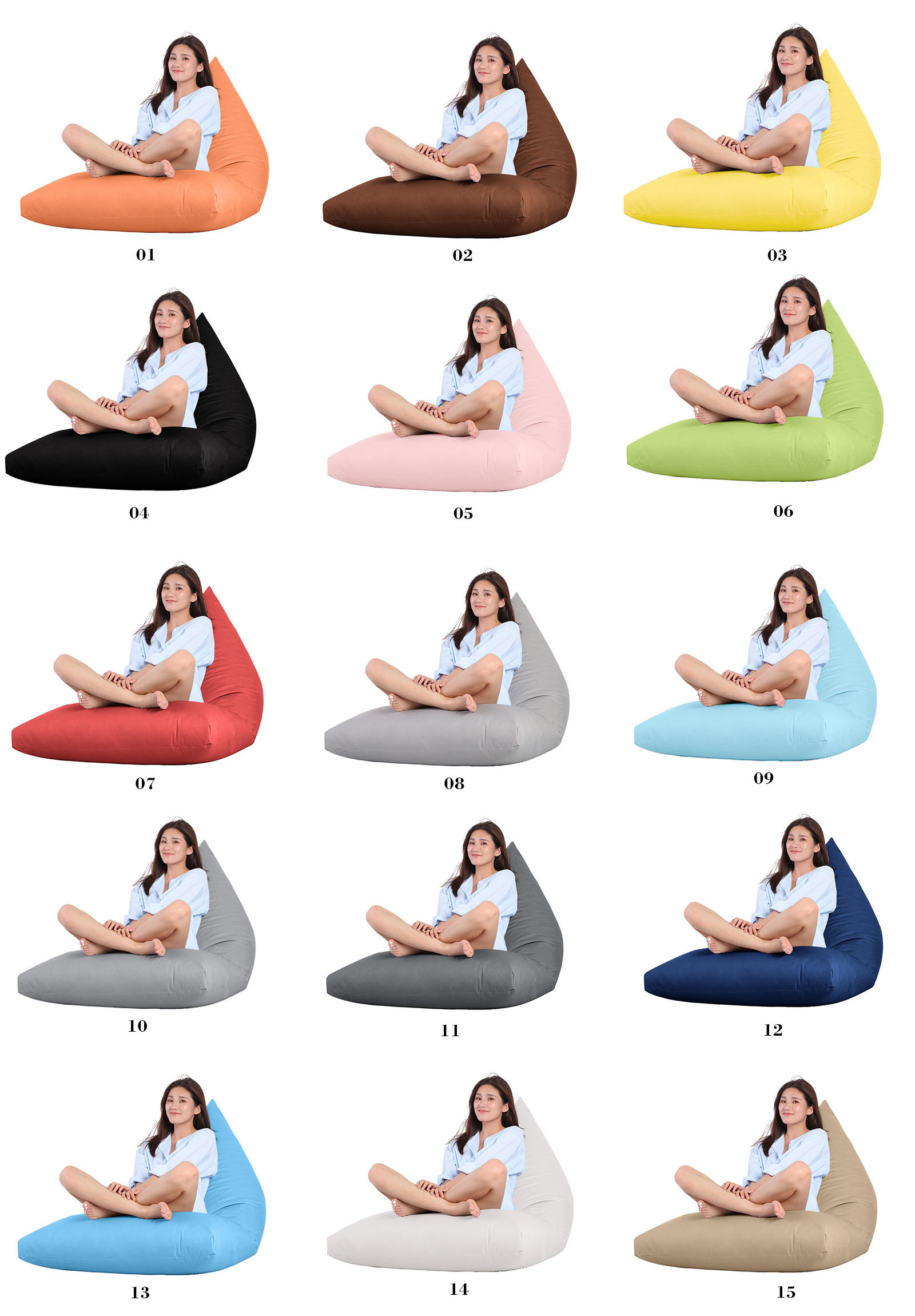 Triangle Couch Bean Bag Floating Colorful Beanbag Sofa Recliner Chair For Outdoor Living Room Furniture